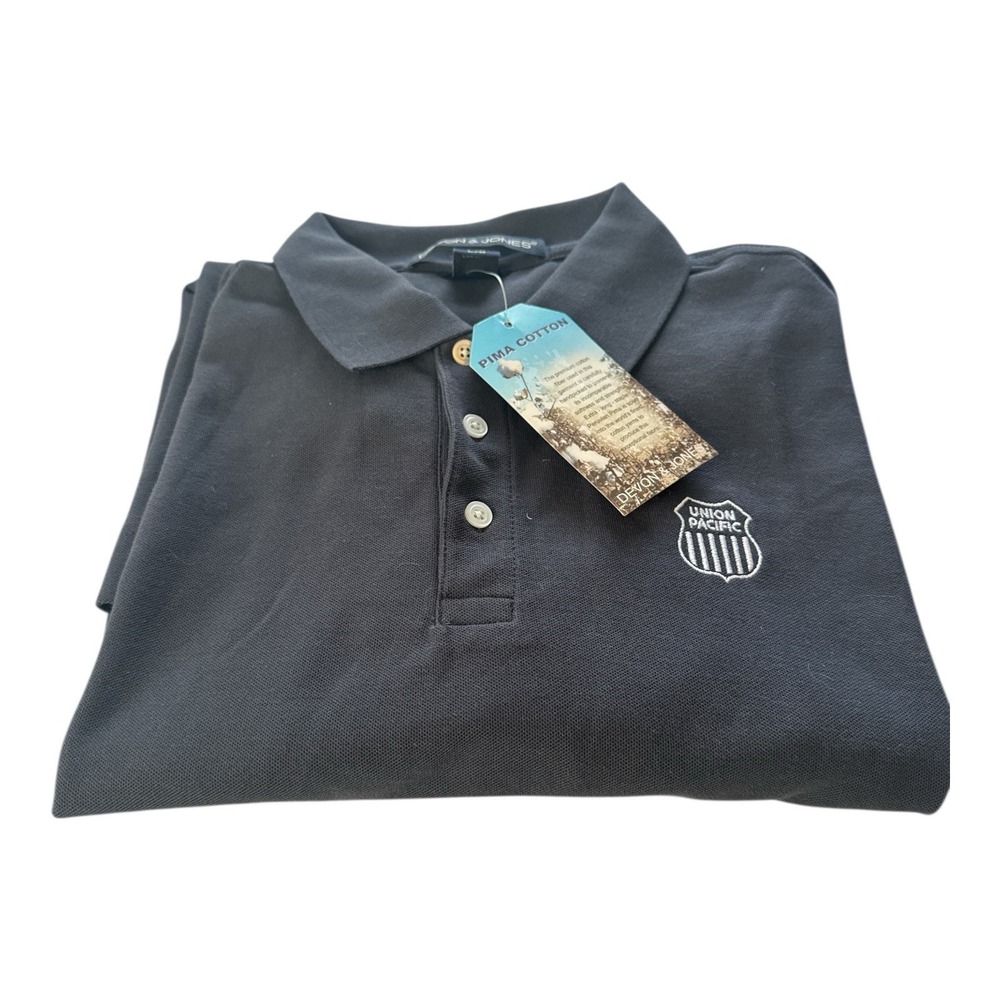 DEVON & JONES Men's L Gray Long Sleeve Pima Cotton Union Pacific UP Railroad - Picture 6 of 7
